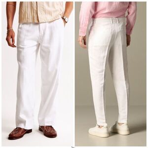 Armani Exchange Vintage White Cream Linen Pants